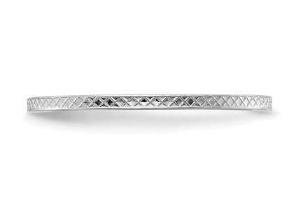 14K white gold cross stackable band, another view