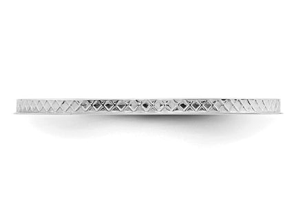 14K white gold cross stackable band, further view