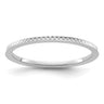 14K White Gold Criss-Cross Pattern Stackable Band Size 5.5