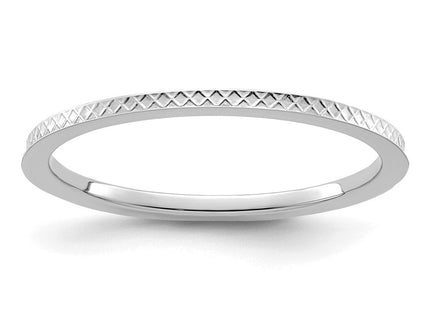 14K white gold cross stackable band