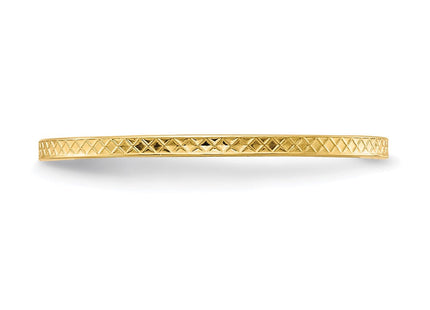 14K yellow gold cross stackable band, another view