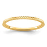 14K Yellow Gold Criss-Cross Pattern Stackable Band Size 4