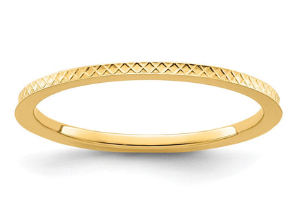 14K yellow gold cross stackable band