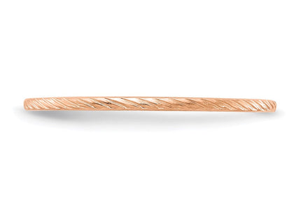 14K rose gold stackable band, another view