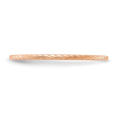 14K Rose Gold Twisted Wire Pattern Stackable Band