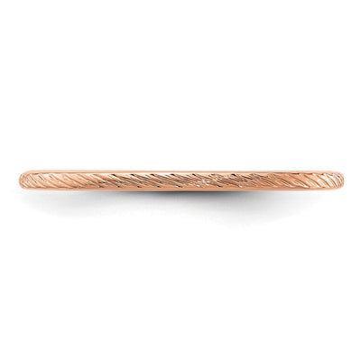 14K Rose Gold Twisted Wire Pattern Stackable Band