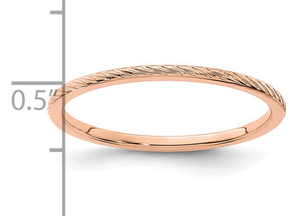 14K Rose Gold Twisted Wire Pattern Stackable Band