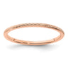 14K Rose Gold Twisted Wire Pattern Stackable Band Size 8.5