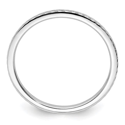 14K White Gold Twisted Wire Pattern Stackable Band Size