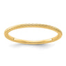 14K Yellow Gold Twisted Wire Pattern Stackable Band Size 5.5