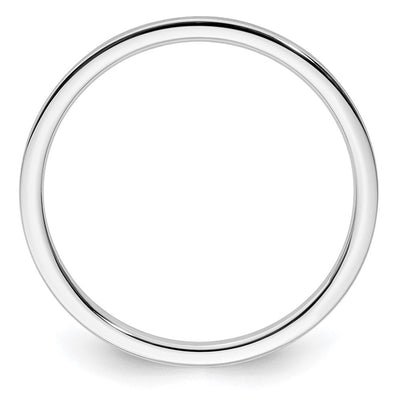 14K White Gold Flat Satin Stackable Band