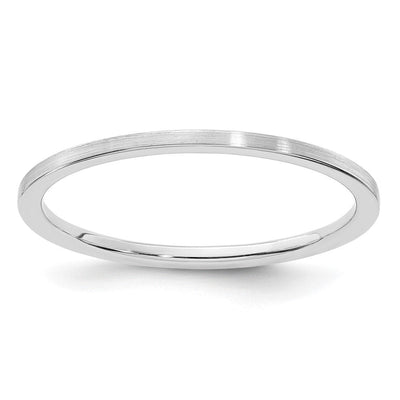 14K White Gold Flat Satin Stackable Band
