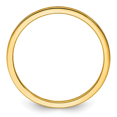 14K Yellow Gold Flat Satin Stackable Band Size