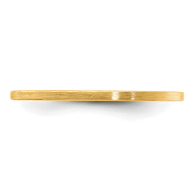 14K Yellow Gold Flat Satin Stackable Band Size