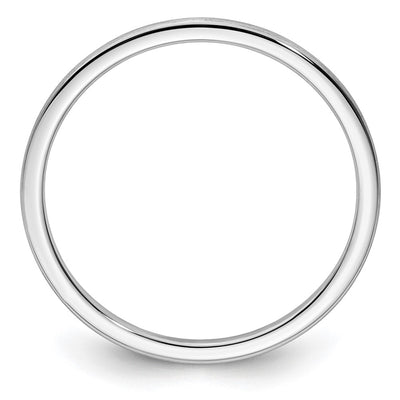 14K White Gold Half Round Satin Stackable Band Size