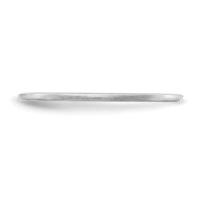 14K White Gold Half Round Satin Stackable Band Size