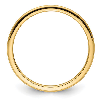 14K Yellow Gold Half Round Satin Stackable Band Size