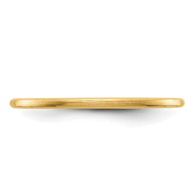 14K Yellow Gold Half Round Satin Stackable Band Size
