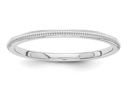 14K white gold stackable band
