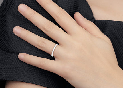 14K white gold stackable band, another view
