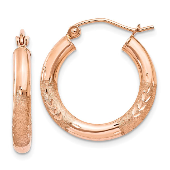 14k Rose Gold Earrings Style T1016 - Classique Jewelry Inc.