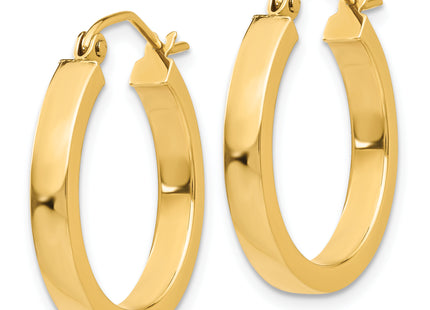 14k Square Tube Hoops, 20 x 3mm