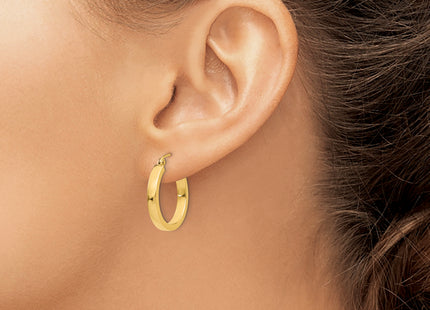 14k Square Tube Hoops, 20 x 3mm