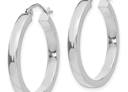 14K white gold hoop earrings, alternate view