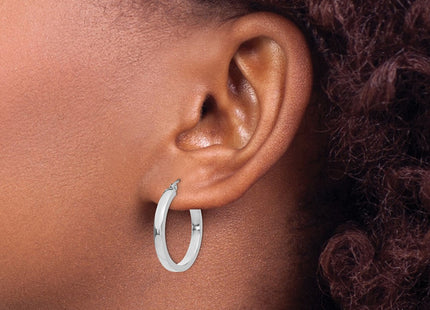14K white gold hoop earrings, another view