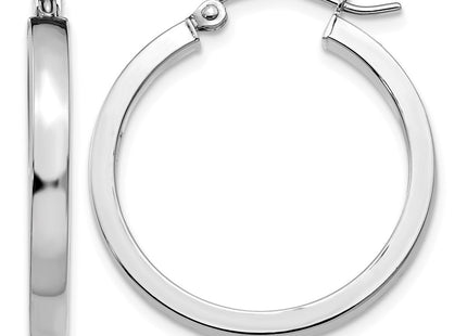 14K white gold hoop earrings