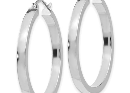 14K white gold hoop earrings, alternate view