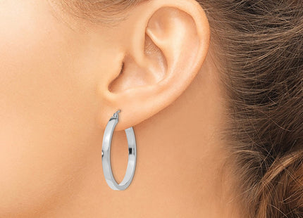 14K white gold hoop earrings, another view