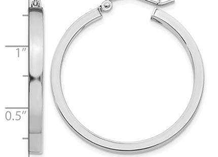 14K white gold hoop earrings, further view
