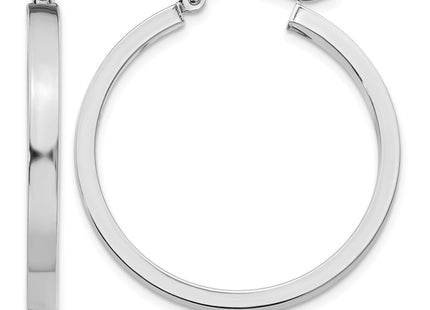 14K white gold hoop earrings