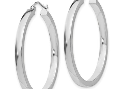 14K white gold hoop earrings, alternate view