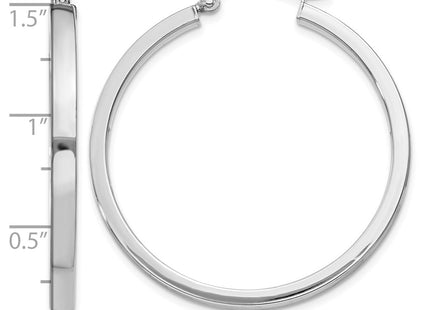 14K white gold hoop earrings, further view