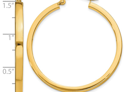 14k Polished Rectangle Tube Hoop