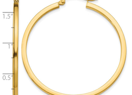 14K gold hoop earrings, further view