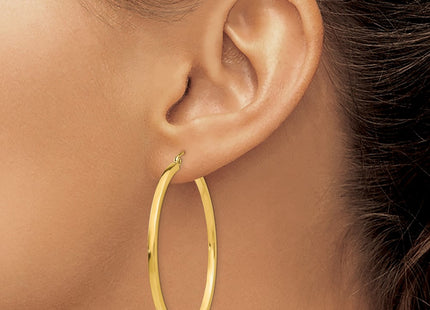 14K gold hoop earrings, another view