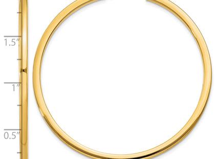 14k Square Tube Hoop Earrings, 45 x 2mm