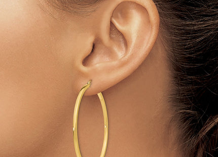 14K gold hoop earrings, another view