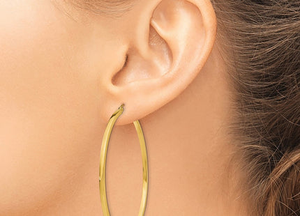 14K gold hoop earrings, another view