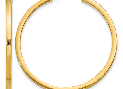 14k Square Tube Hoop Earrings, 35 x 2mm
