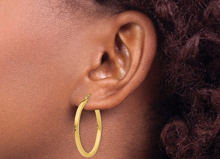 14K gold hoop earrings, another view