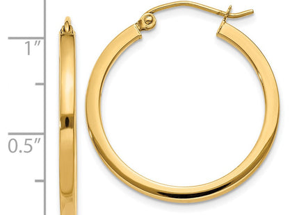 14K gold hoop earrings, further view