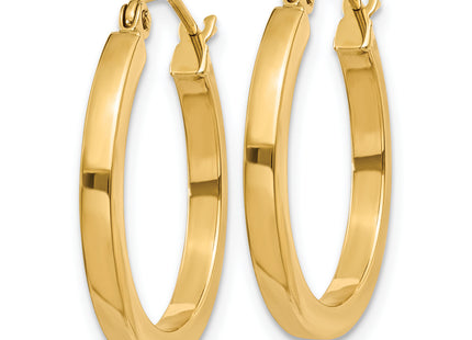 14k Square Tube Hoop Earrings, 20 x 2mm