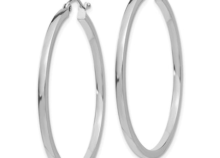 14K white gold hoop earrings, alternate view