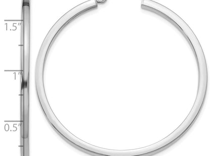 14K white gold hoop earrings, further view