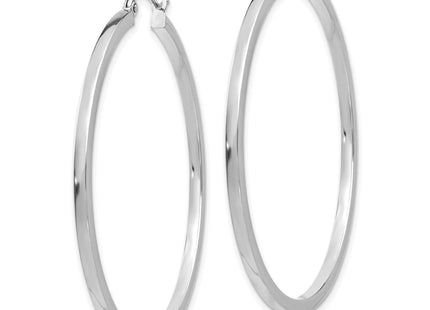 14K white gold hoop earrings, alternate view