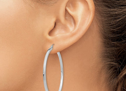 14K white gold hoop earrings, another view
